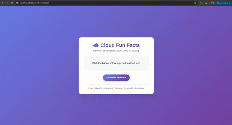 Cloud Fun Facts Generator – Serverless, API-Driven, AI Integration Project
